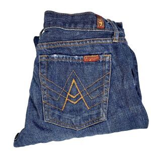 Women's 7 For All Mankind Seven Jeans Made in USA "A" Pocket Dark Wash Size 32